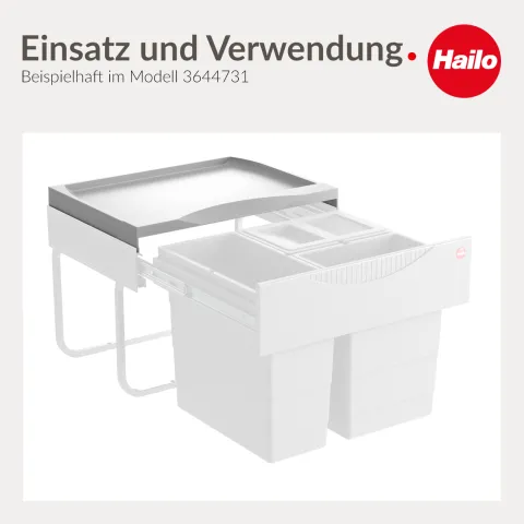 Hailo Systemdeckel 1129689 Ersatzdeckel Kunststoff Hellgrau für Raumspar Tandem