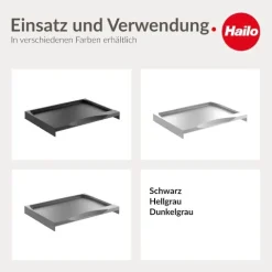 Hailo Systemdeckel 1223579 Ersatzdeckel aus Kunststoff für Abfallbehälter dunkelgrau