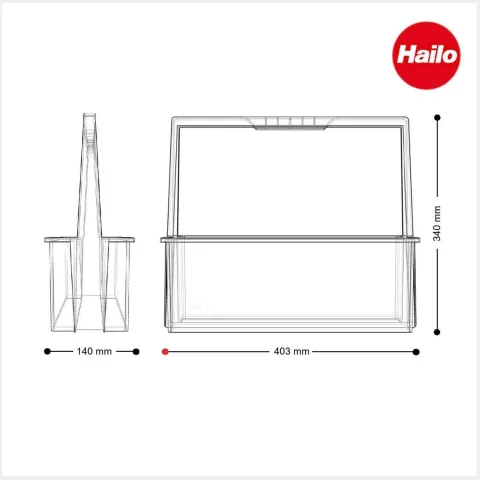 Hailo Tragekorb 3950551 Carry2 Ordnungssystem Kunststoff dunkelgrau für Spülenunterschrank