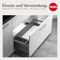 Hailo Utensiliendepot 1124889 Ordnungsmodul Kunststoff dunkelgrau für Flex 21 Orga