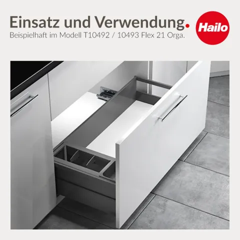 Hailo Utensiliendepot 1124889 Ordnungsmodul Kunststoff dunkelgrau für Flex 21 Orga