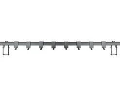 Hakenleiste Wenko Turbo-Loc Gala schwarz 60 cm mit Adapter und 8 Haken
