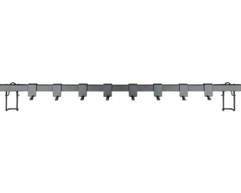 Hakenleiste Wenko Turbo-Loc Gala schwarz 60 cm mit Adapter und 8 Haken