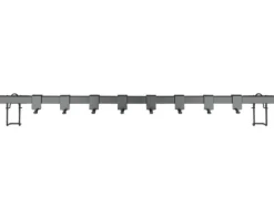 Hakenleiste Wenko Turbo-Loc Gala schwarz 60 cm mit Adapter und 8 Haken