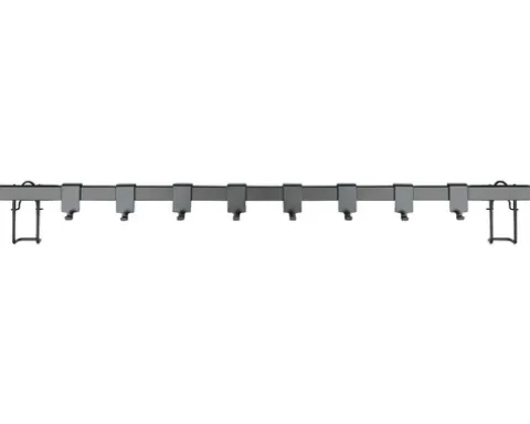 Hakenleiste Wenko Turbo-Loc Gala schwarz 60 cm mit Adapter und 8 Haken