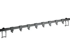 Hakenleiste Wenko Turbo-Loc Gala schwarz 60 cm mit Adapter und 8 Haken