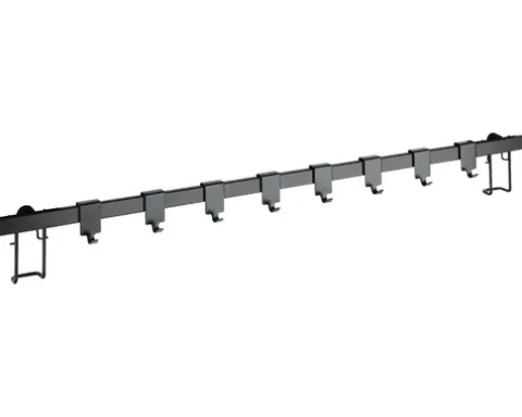 Hakenleiste Wenko Turbo-Loc Gala schwarz 60 cm mit Adapter und 8 Haken