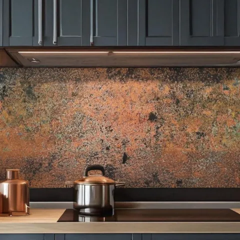 Handgefertigter Wandpaneel Cocinobre – Massiver Designpaneel für Küchenrückwand | Dekorativer Wand paneel – 80×60 cm (Farbe Nebula)
