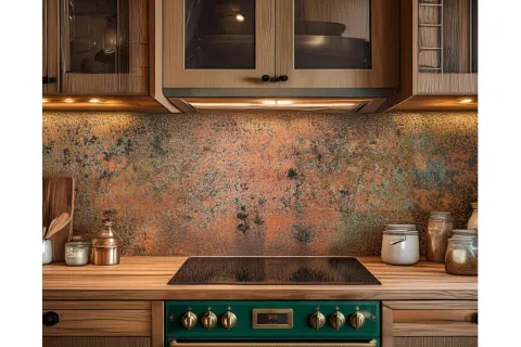 Handgefertigter Wandpaneel Cocinobre – Massiver Designpaneel für Küchenrückwand | Dekorativer Wand paneel – 80×60 cm (Farbe Nebula)