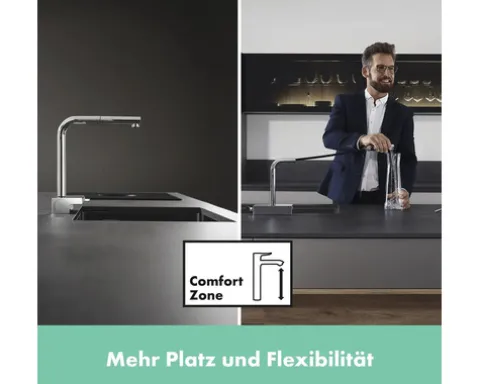 hansgrohe Küchenarmatur AQUNO SELECT M81 chrom mit Multifunktionssieb 73836000