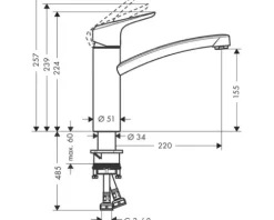 hansgrohe Küchenarmatur ECOS chrom 14815000