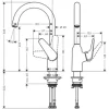 hansgrohe Küchenarmatur FOCUS 220 M42 edelstahl gebürstet 71802800