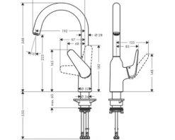 hansgrohe Küchenarmatur FOCUS 220 M42 edelstahl gebürstet 71802800