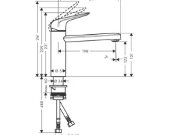 hansgrohe Küchenarmatur FOCUS 120 M42 Eco CoolStart chrom 71805000