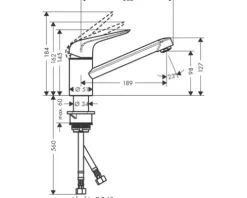 hansgrohe Küchenarmatur FOCUS 100 M42 Eco chrom CoolStart 71866000