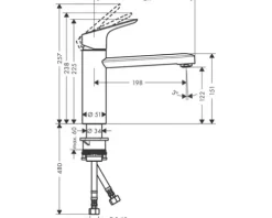 hansgrohe Küchenarmatur FOCUS 120 M43 edelstahl gebürstet 71816800