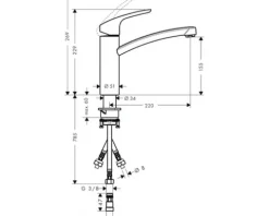 hansgrohe Küchenarmatur FOCUS M41 chrom 31804000