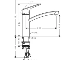 hansgrohe Küchenarmatur LOGIS 160 M31 Eco chrom CoolStart 71839000