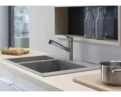 hansgrohe Küchenarmatur mit Ausziehauslauf FOCUS 220 M43 edelstahl gebürstet 71842800