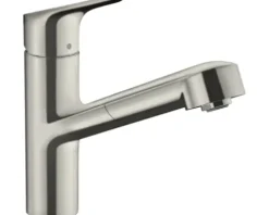 hansgrohe Küchenarmatur mit Ausziehauslauf FOCUS 220 M43 edelstahl gebürstet 71842800