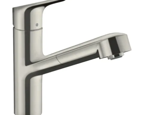 hansgrohe Küchenarmatur mit Ausziehauslauf FOCUS 220 M43 edelstahl gebürstet 71842800