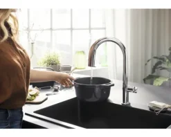hansgrohe Küchenarmatur mit Filterfunktion AQITTURA M91 chrom mit Filterkopf und Mineralisierungskartusche Harmony mit Filter 76801000