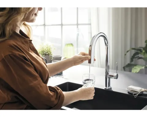 hansgrohe Küchenarmatur mit Filterfunktion AQITTURA M91 chrom mit Filterkopf 76803000