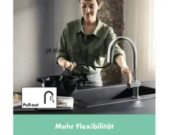hansgrohe Küchenarmatur mit Filterfunktion AQITTURA M91 chrom mit Filterkopf 76803000