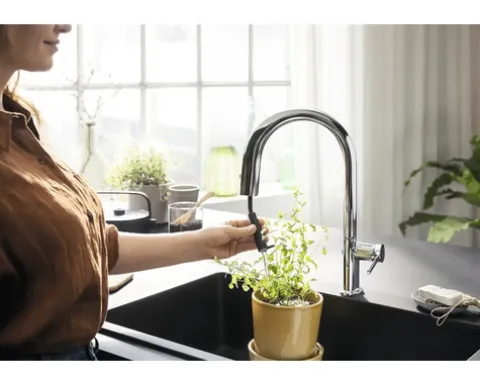 hansgrohe Küchenarmatur mit Filterfunktion AQITTURA M91 chrom mit Filterkopf 76803000