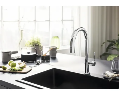hansgrohe Küchenarmatur mit Filterfunktion AQITTURA M91 chrom mit Filterkopf 76803000
