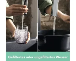 hansgrohe Küchenarmatur mit Filterfunktion AQITTURA M91 chrom mit Filterkopf 76803000