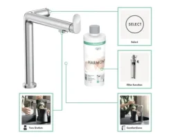 hansgrohe Küchenarmatur mit Filterfunktion AQITTURA M91 FilterSystem 240 chrom mit Filterkopf 76804000