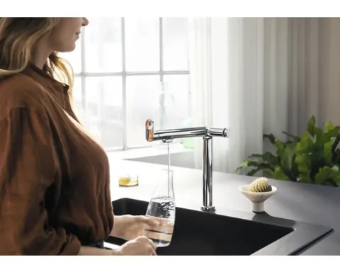 hansgrohe Küchenarmatur mit Filterfunktion AQITTURA M91 FilterSystem 240 chrom mit Filterkopf, Mineralisierungskartusche Harmony mit Filter 76802000