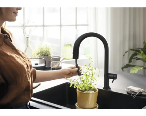 hansgrohe Küchenarmatur mit Filterfunktion AQITTURA M91 schwarz matt mit Filterkopf 76803670