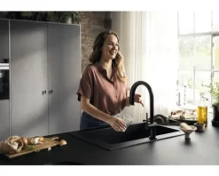 hansgrohe Küchenarmatur mit Filterfunktion AQITTURA M91 schwarz matt mit Filterkopf 76803670