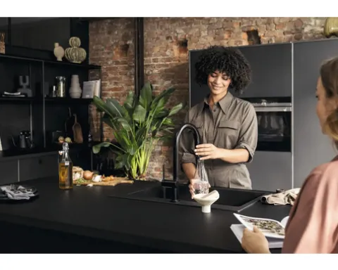 hansgrohe Küchenarmatur mit Filterfunktion AQITTURA M91 schwarz matt mit Filterkopf 76803670