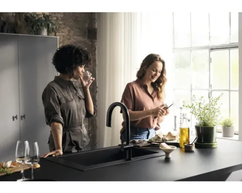 hansgrohe Küchenarmatur mit Filterfunktion AQITTURA M91 schwarz matt mit Filterkopf 76803670
