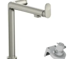 hansgrohe Küchenarmatur mit Filterfunktion AQITTURA M91 FilterSystem 240 edelstahl gebürstet mit Filterkopf 76804800