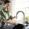 hansgrohe Küchenarmatur mit Filterfunktion AQITTURA M91 edelstahl gebürstet mit Schlauchbox, Filterkopf und Mineralisierungskartusche Harmony mit Filter 76800800