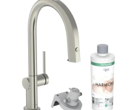 hansgrohe Küchenarmatur mit Filterfunktion AQITTURA M91 edelstahl gebürstet mit Schlauchbox, Filterkopf und Mineralisierungskartusche Harmony mit Filter 76800800