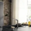 hansgrohe Küchenarmatur mit Filterfunktion AQITTURA M91 FilterSystem 240 edelstahl gebürstet mit Filterkopf, Mineralisierungskartusche Harmony mit Filter 76802800