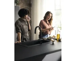 hansgrohe Küchenarmatur mit Filterfunktion AQITTURA M91 schwarz matt mit Filterkopf und Mineralisierungskartusche Harmony mit Filter 76801670