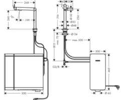 hansgrohe Küchenarmatur mit Filter- und Sprudelfunktion AQITTURA M91 SodaSystem 240 chrom mit Filterkopf, Mineralisierungskartusche Harmony mit Filter, CO2 Flasche und SodaBase ComfortZone 76810000