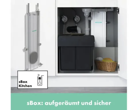 hansgrohe Küchenarmatur mit Filterfunktion SodaSystem AQITTURA M91 chrom mit Schlauchbox, Filterkopf, Mineralisierungskartusche Harmony mit Filter, CO2 Flasche und SodaBase 76806000
