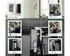 hansgrohe Küchenarmatur mit Filterfunktion SodaSystem AQITTURA M91 chrom mit Schlauchbox, Filterkopf, Mineralisierungskartusche Harmony mit Filter, CO2 Flasche und SodaBase 76806000