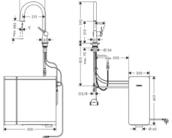 hansgrohe Küchenarmatur mit Filterfunktion SodaSystem AQITTURA M91 edelstahl gebürstet mit Schlauchbox lite, Filterkopf, Mineralisierungskartusche Harmony mit Filter, CO2 Flasche und SodaBase 76839800