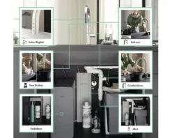 hansgrohe Küchenarmatur mit Filterfunktion SodaSystem AQITTURA M91 edelstahl gebürstet mit Schlauchbox, Filterkopf, Mineralisierungskartusche Harmony mit Filter, CO2 Flasche und SodaBase76806800