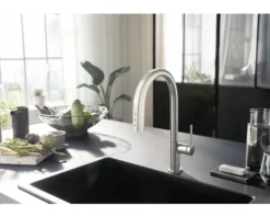 hansgrohe Küchenarmatur mit Filterfunktion SodaSystem AQITTURA M91 edelstahl gebürstet mit Schlauchbox, Filterkopf, Mineralisierungskartusche Harmony mit Filter, CO2 Flasche und SodaBase76806800