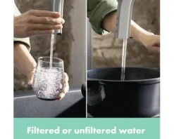 hansgrohe Küchenarmatur mit Filterfunktion SodaSystem AQITTURA M91 edelstahl gebürstet mit Schlauchbox, Filterkopf, Mineralisierungskartusche Harmony mit Filter, CO2 Flasche und SodaBase76806800