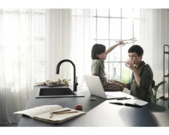 hansgrohe Küchenarmatur mit Filterfunktion SodaSystem AQITTURA M91 schwarz matt mit Schlauchbox, Filterkopf, Mineralisierungskartusche Harmony mit Filter, CO2 Flasche und SodaBase76806670